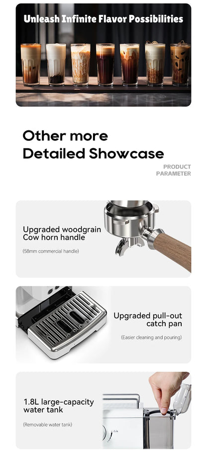 Semi-Automatic Espresso Machine – 20 Bar, Temp Adjustable - stirhaus