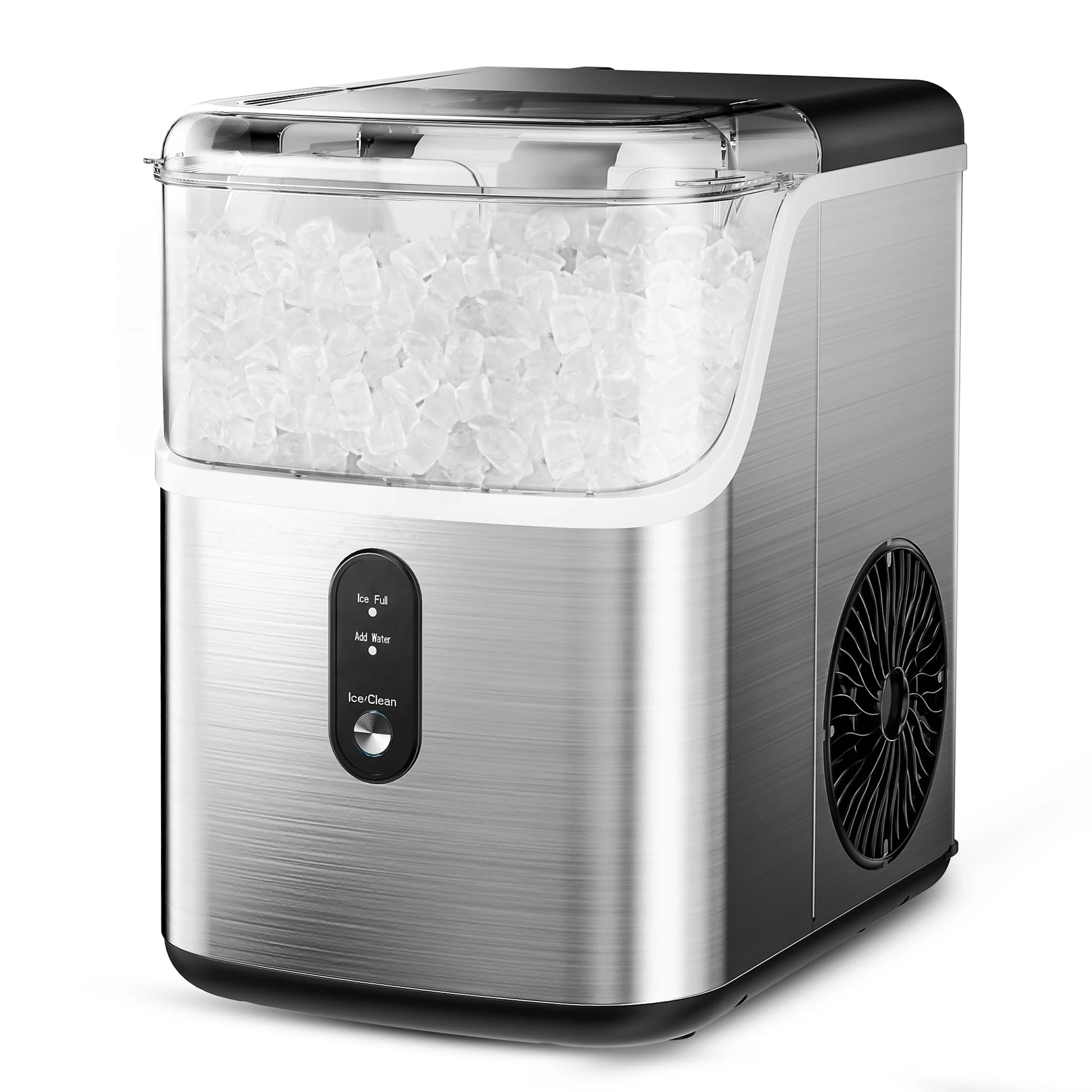 Countertop Pebble Ice Maker – 35 lb/Day Soft Chewable Sonic Nugget Ice Machine with Self-Cleaning - stirhaus