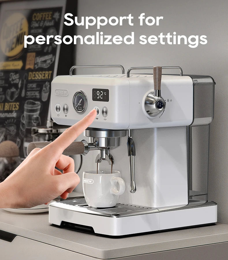 Semi-Automatic Espresso Machine – 20 Bar, Temp Adjustable - stirhaus