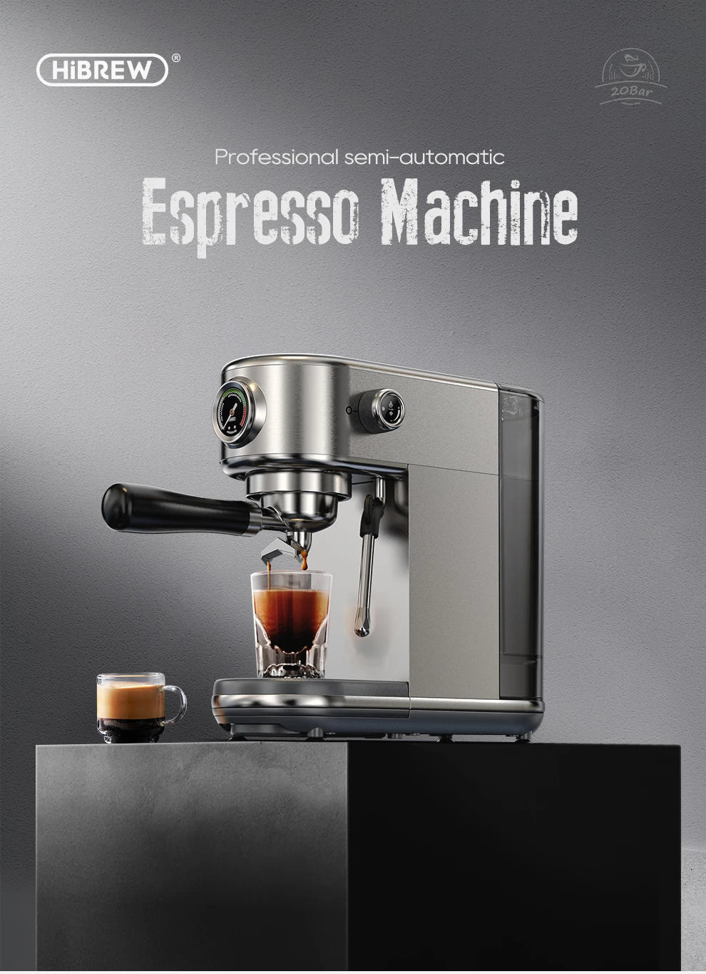 20-Bar Semi-Automatic Espresso Machine with Adjustable Temperature – Slim Coffee Maker - stirhaus