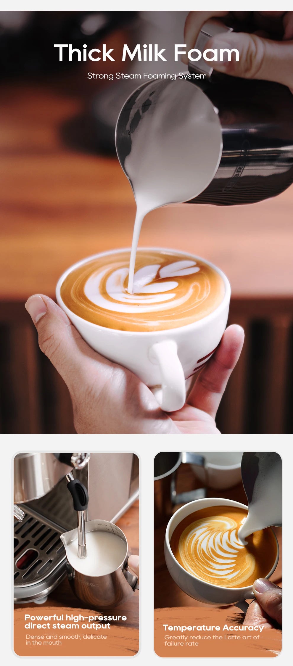 20-Bar Semi-Automatic Espresso Machine with Adjustable Temperature – Slim Coffee Maker - stirhaus