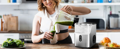 Countertop Pebble Ice Maker – 35 lb/Day Soft Chewable Sonic Nugget Ice Machine with Self-Cleaning - stirhaus