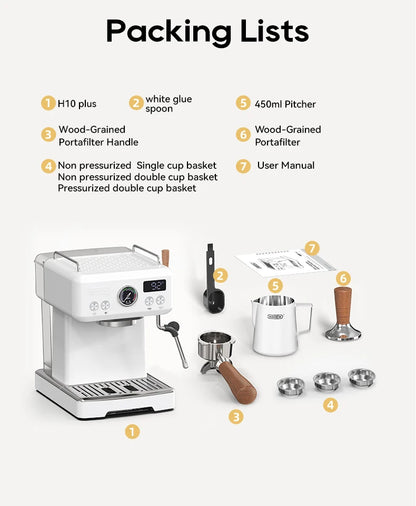 Semi-Automatic Espresso Machine – 20 Bar, Temp Adjustable - stirhaus