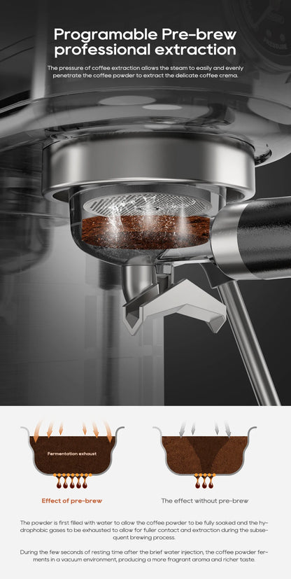 20-Bar Semi-Automatic Espresso Machine with Adjustable Temperature – Slim Coffee Maker - stirhaus