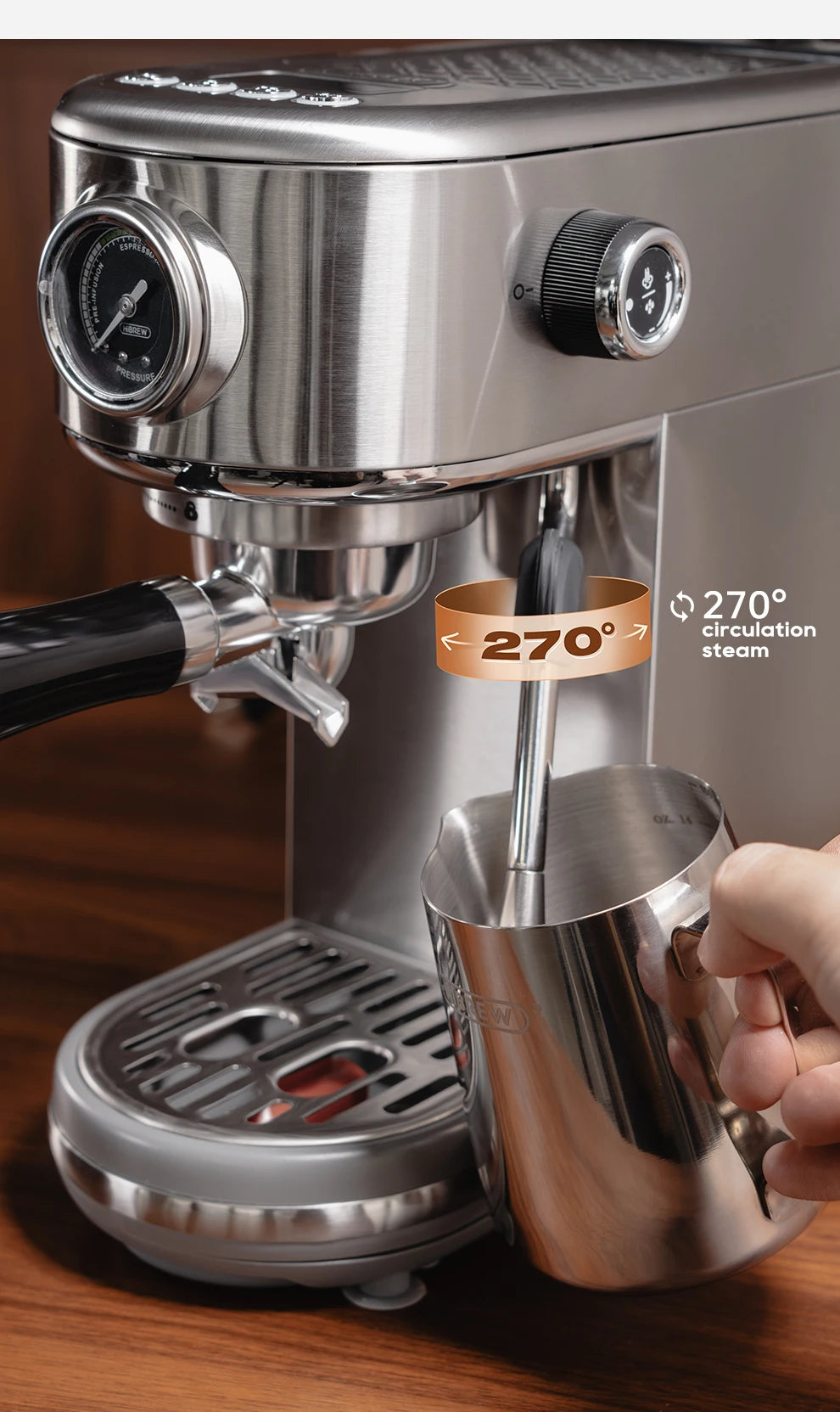 20-Bar Semi-Automatic Espresso Machine with Adjustable Temperature – Slim Coffee Maker - stirhaus