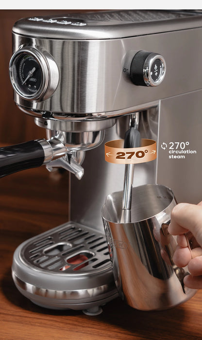 20-Bar Semi-Automatic Espresso Machine with Adjustable Temperature – Slim Coffee Maker - stirhaus