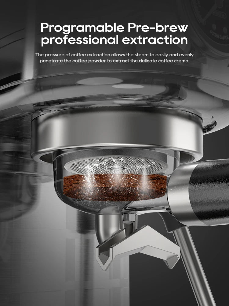 20-Bar Semi-Automatic Espresso Machine with Adjustable Temperature – Slim Coffee Maker - stirhaus