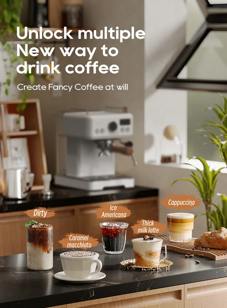 Semi-Automatic Espresso Machine – 20 Bar, Temp Adjustable - stirhaus