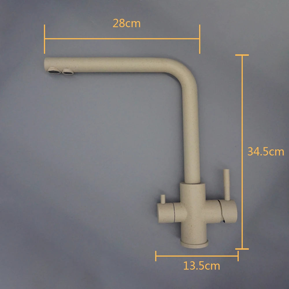 Dual Handle Filtered Drinking Water Kitchen Faucet – Stainless Steel Brushed Nickel - stirhaus