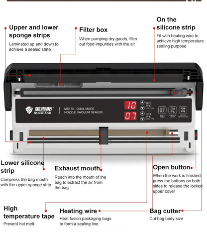Electric Vacuum Sealer – 30cm Automatic Food Packaging Machine with Dual Mode & Dehumidifying Tank - stirhaus