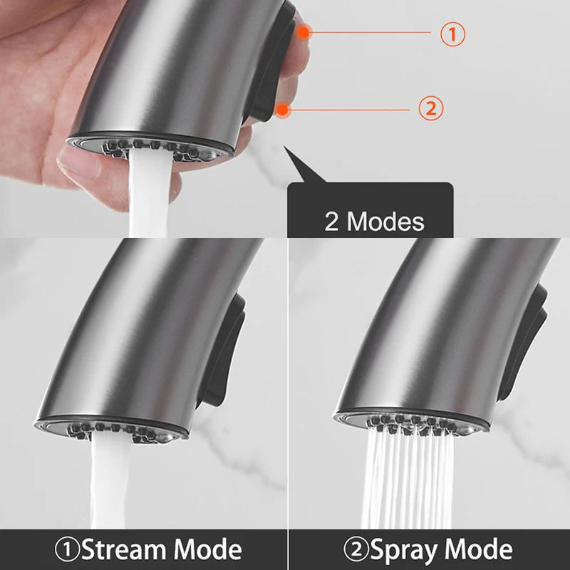 Pull-Out Kitchen Faucet – Single Handle Hot & Cold Mixer with 360° Rotation - stirhaus