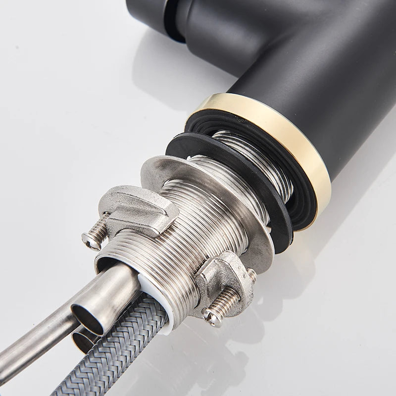 Smart Touch Kitchen Faucet – Brushed Gold Pull Down Sensor Tap with 360° Rotation & Dual Spray - stirhaus