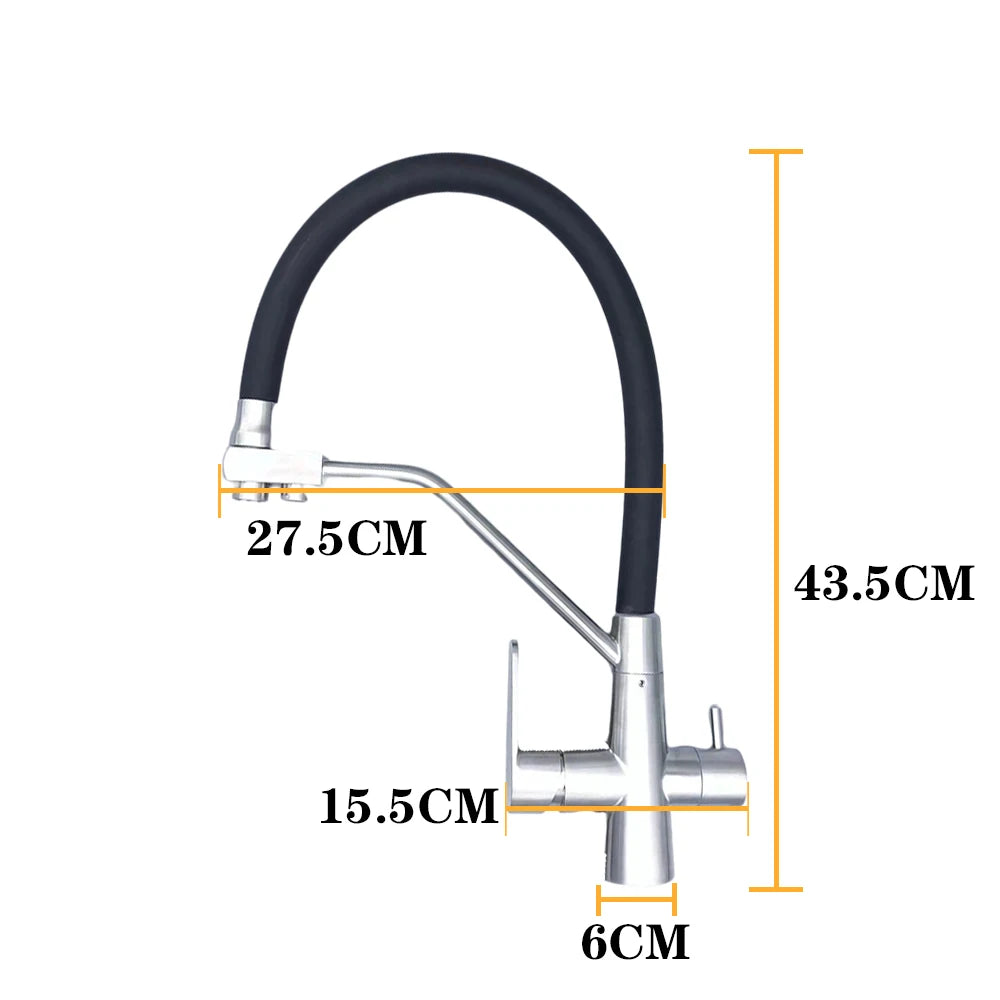 Dual Handle Filtered Drinking Water Kitchen Faucet – Stainless Steel Brushed Nickel - stirhaus