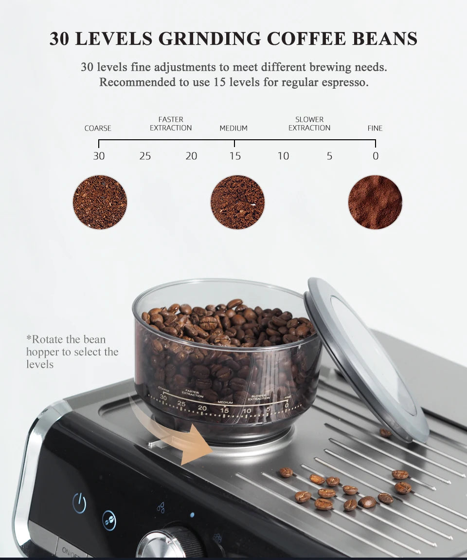20-Bar Commercial Espresso Machine with Grinder & Barista Kit – Professional Coffee Maker - stirhaus