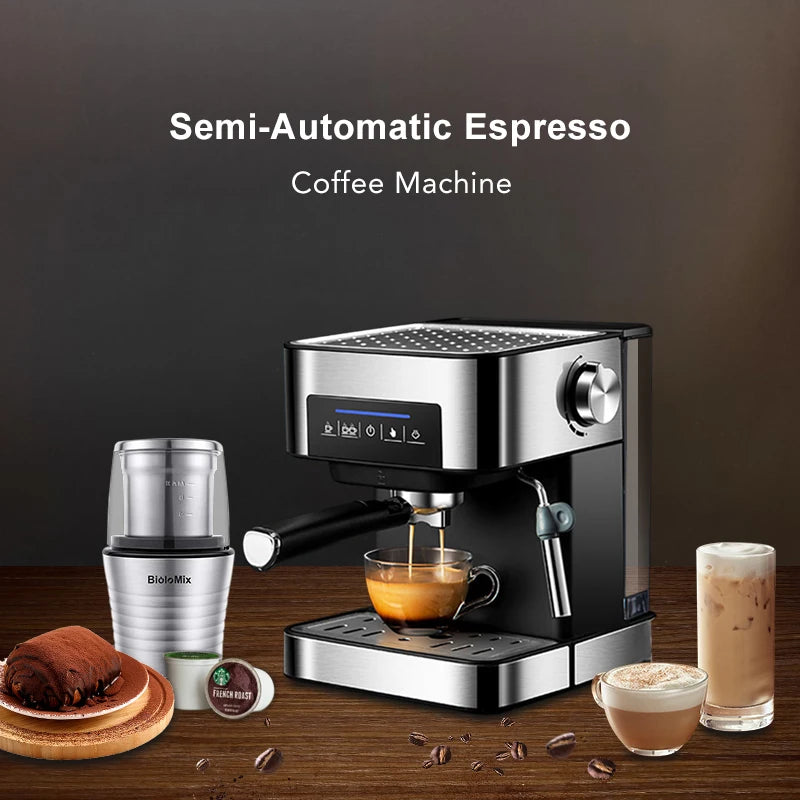 20 Bar Espresso Coffee Machine with Milk Frother Wand – Italian Style Cappuccino & Latte Maker - stirhaus