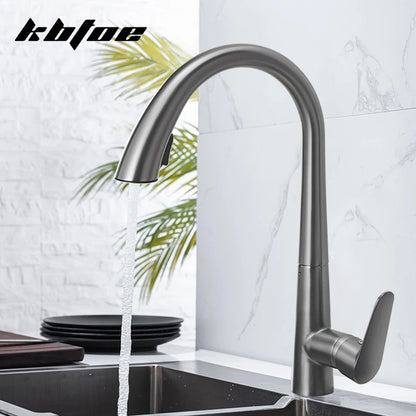 Pull-Out Kitchen Faucet – Single Handle Hot & Cold Mixer with 360° Rotation - stirhaus