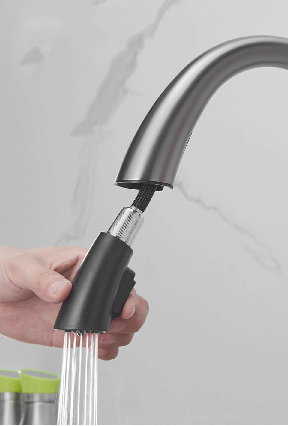 Pull-Out Kitchen Faucet – Single Handle Hot & Cold Mixer with 360° Rotation - stirhaus