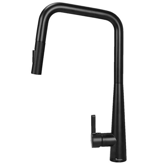 Deck-Mounted Pull-Out Kitchen Faucet with Single Handle, Hot & Cold Mixer - stirhaus
