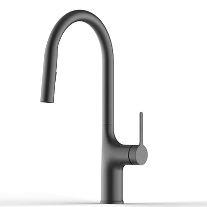 Deck-Mounted Pull-Out Kitchen Faucet with Single Handle, Hot & Cold Mixer - stirhaus