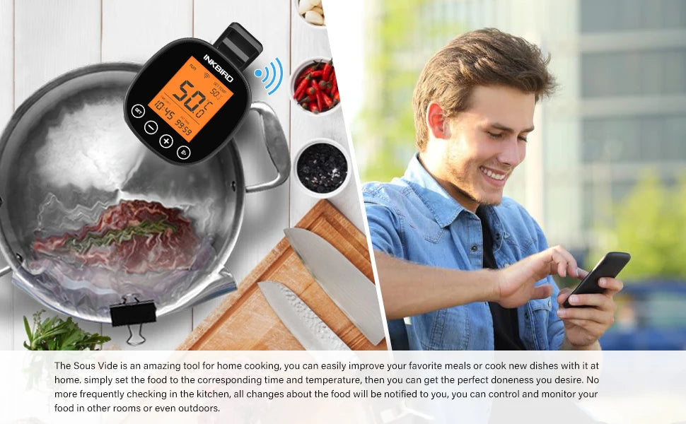 Wi-Fi Sous Vide Precision Cooker – 1000W Immersion Circulator with Digital Controls - stirhaus