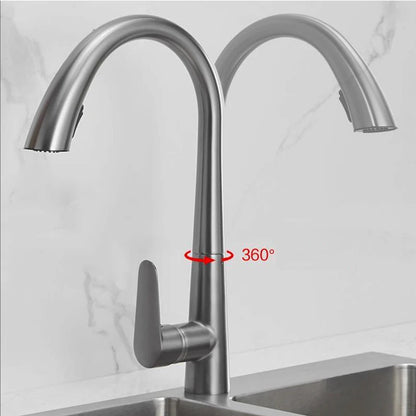 Pull-Out Kitchen Faucet – Single Handle Hot & Cold Mixer with 360° Rotation - stirhaus