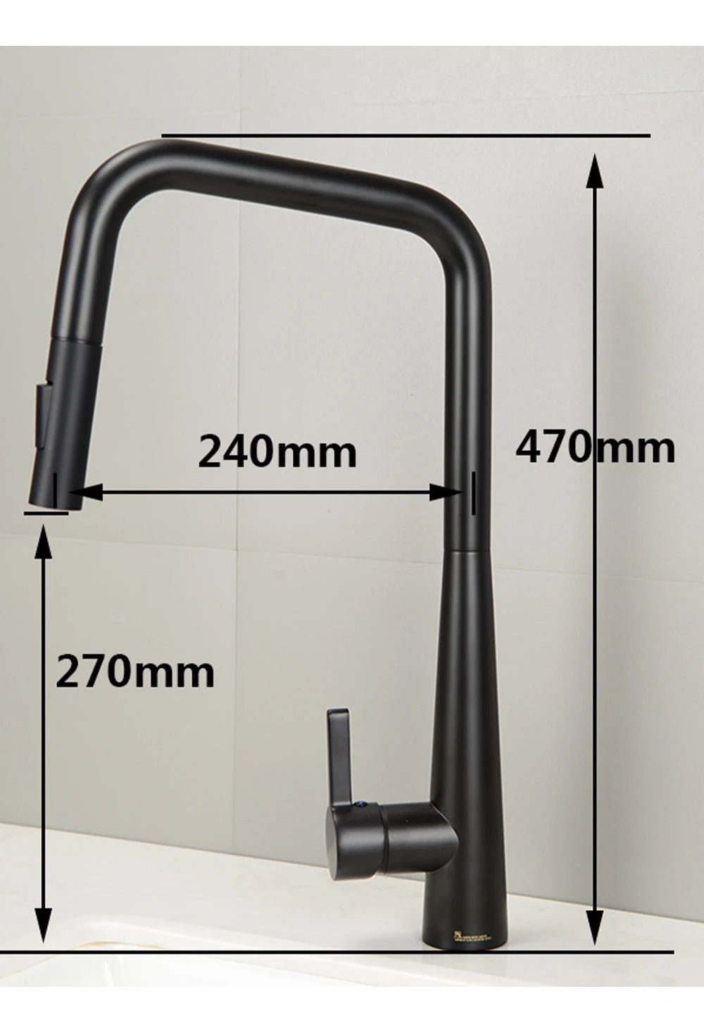 Deck-Mounted Pull-Out Kitchen Faucet with Single Handle, Hot & Cold Mixer - stirhaus