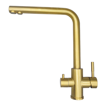 Dual Handle Filtered Drinking Water Kitchen Faucet – Stainless Steel Brushed Nickel - stirhaus