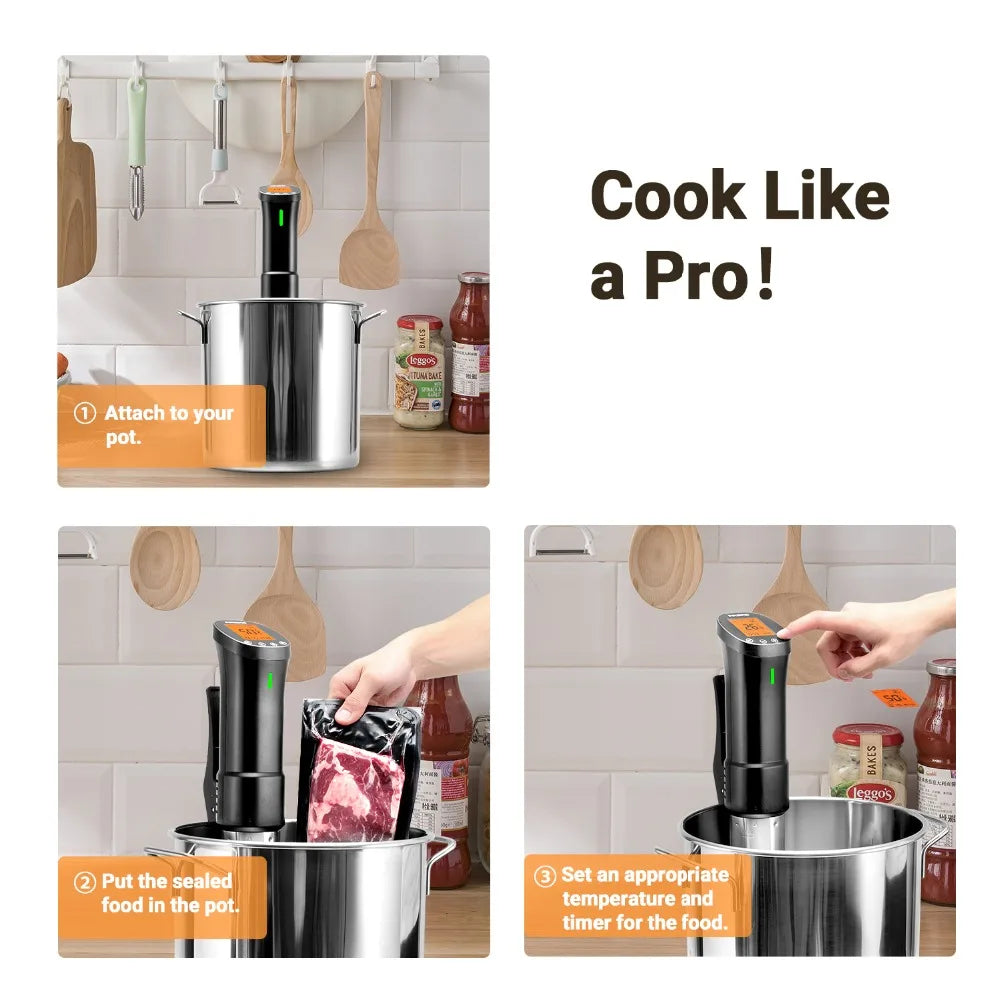 Wi-Fi Sous Vide Precision Cooker – 1000W Immersion Circulator with Digital Controls - stirhaus