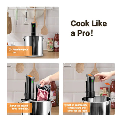 Wi-Fi Sous Vide Precision Cooker – 1000W Immersion Circulator with Digital Controls - stirhaus
