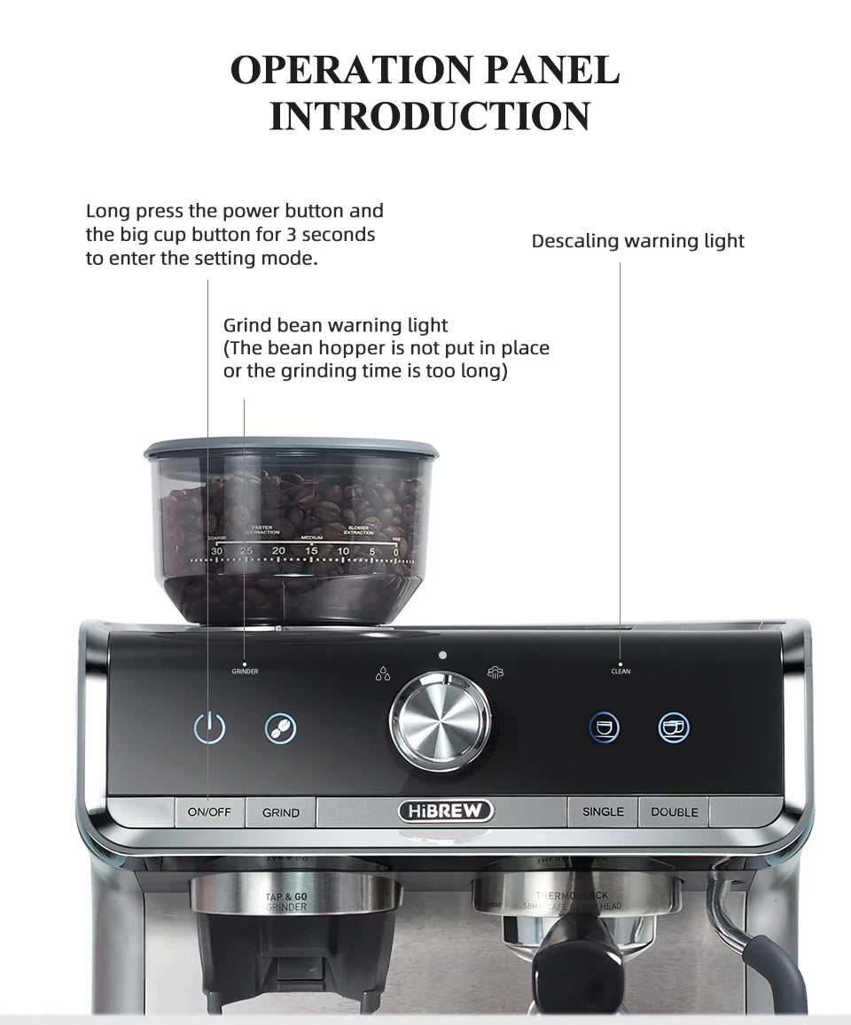 20-Bar Commercial Espresso Machine with Grinder & Barista Kit – Professional Coffee Maker - stirhaus