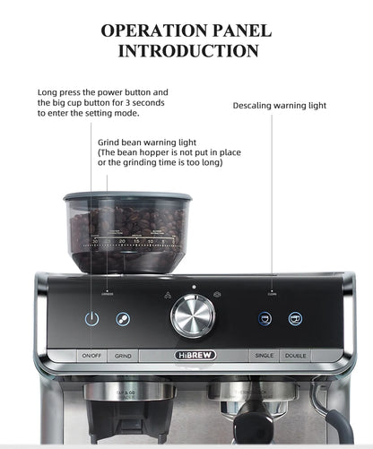 20-Bar Commercial Espresso Machine with Grinder & Barista Kit – Professional Coffee Maker - stirhaus