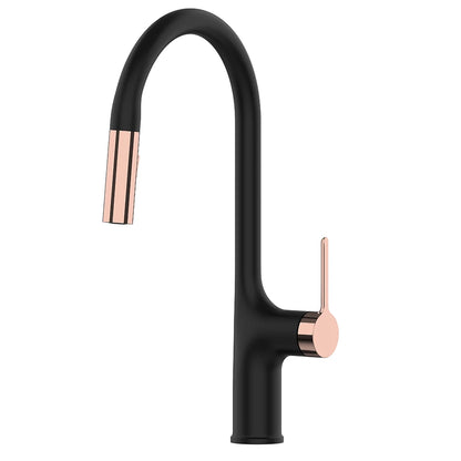 Deck-Mounted Pull-Out Kitchen Faucet with Single Handle, Hot & Cold Mixer - stirhaus