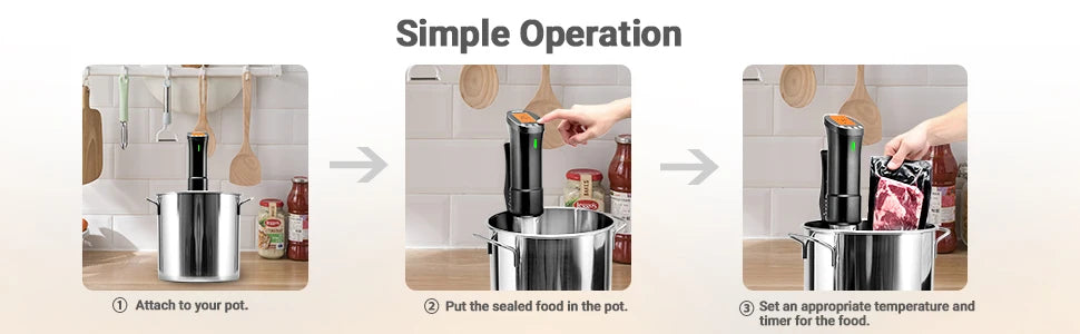Wi-Fi Sous Vide Precision Cooker – 1000W Immersion Circulator with Digital Controls - stirhaus