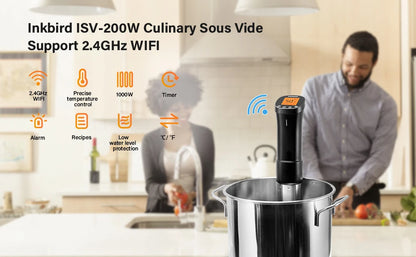 Wi-Fi Sous Vide Precision Cooker – 1000W Immersion Circulator with Digital Controls - stirhaus