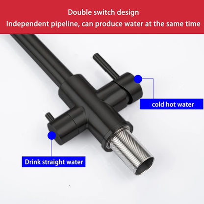 Dual Handle Filtered Drinking Water Kitchen Faucet – Stainless Steel Brushed Nickel - stirhaus