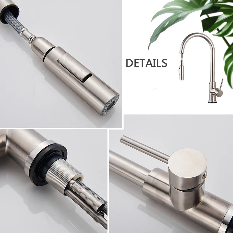 Smart Touch Kitchen Faucet – Brushed Gold Pull Down Sensor Tap with 360° Rotation & Dual Spray - stirhaus