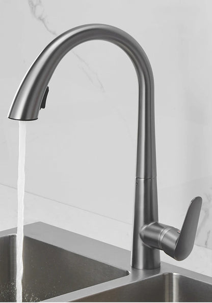 Pull-Out Kitchen Faucet – Single Handle Hot & Cold Mixer with 360° Rotation - stirhaus