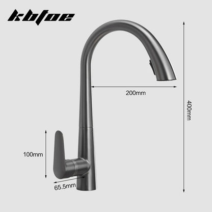 Pull-Out Kitchen Faucet – Single Handle Hot & Cold Mixer with 360° Rotation - stirhaus
