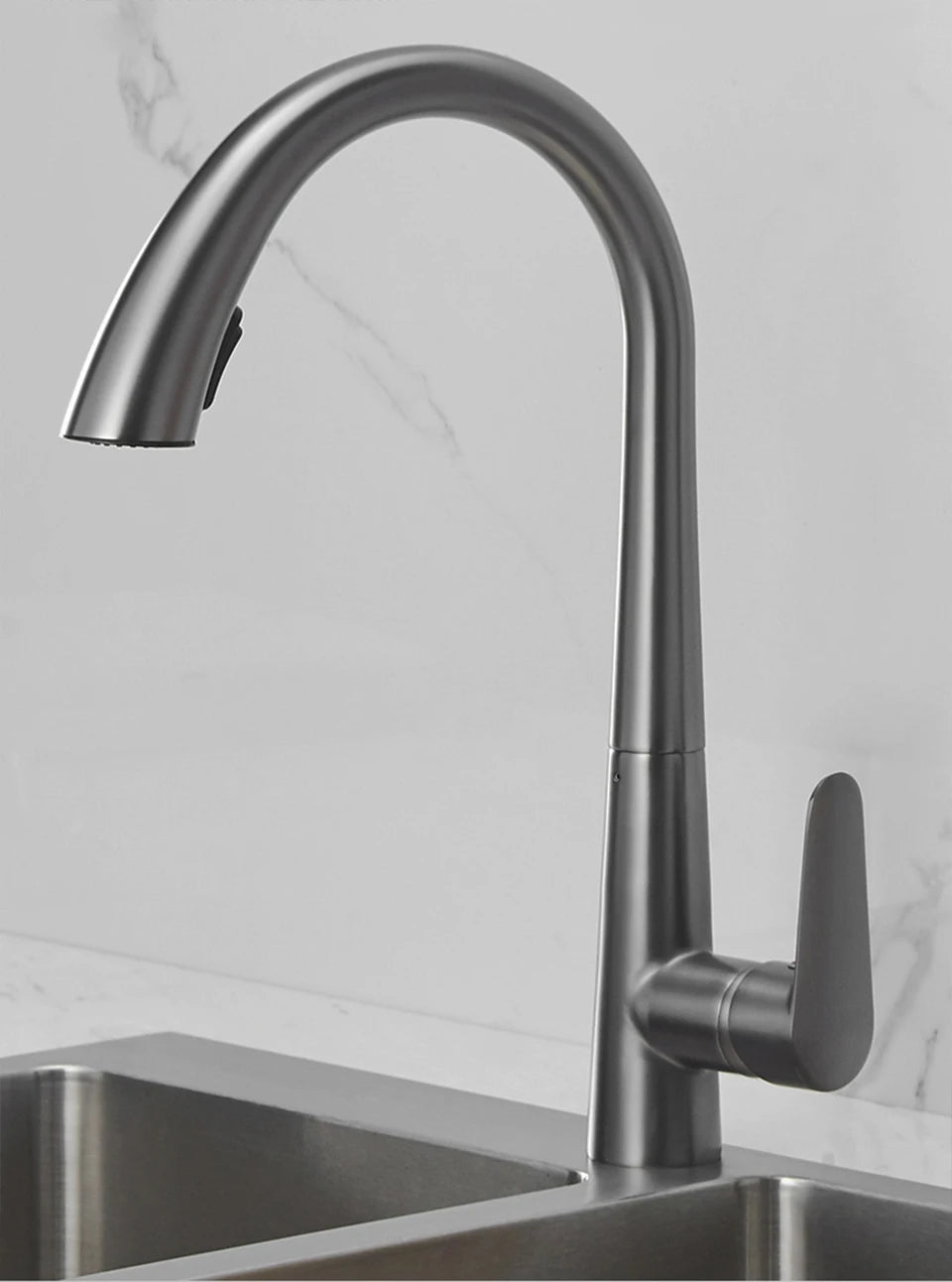 Pull-Out Kitchen Faucet – Single Handle Hot & Cold Mixer with 360° Rotation - stirhaus