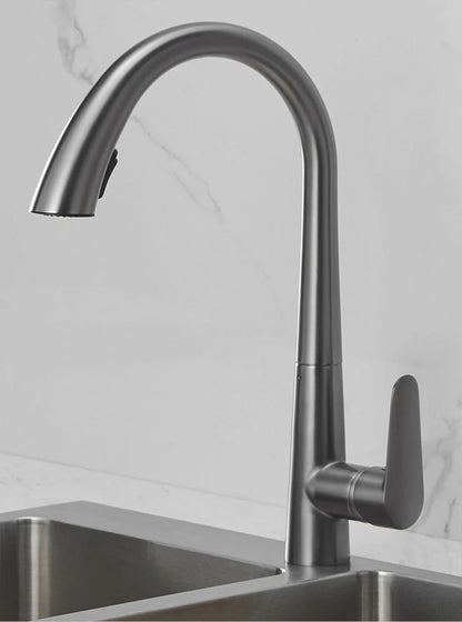Pull-Out Kitchen Faucet – Single Handle Hot & Cold Mixer with 360° Rotation - stirhaus