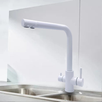 Dual Handle Filtered Drinking Water Kitchen Faucet – Stainless Steel Brushed Nickel - stirhaus