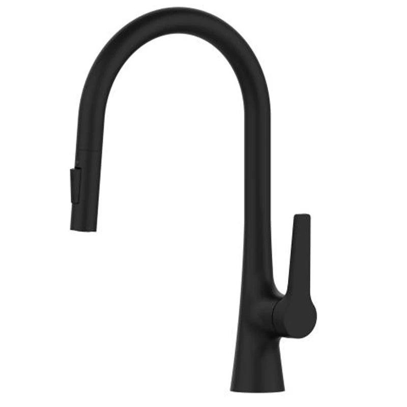 Deck-Mounted Pull-Out Kitchen Faucet with Single Handle, Hot & Cold Mixer - stirhaus
