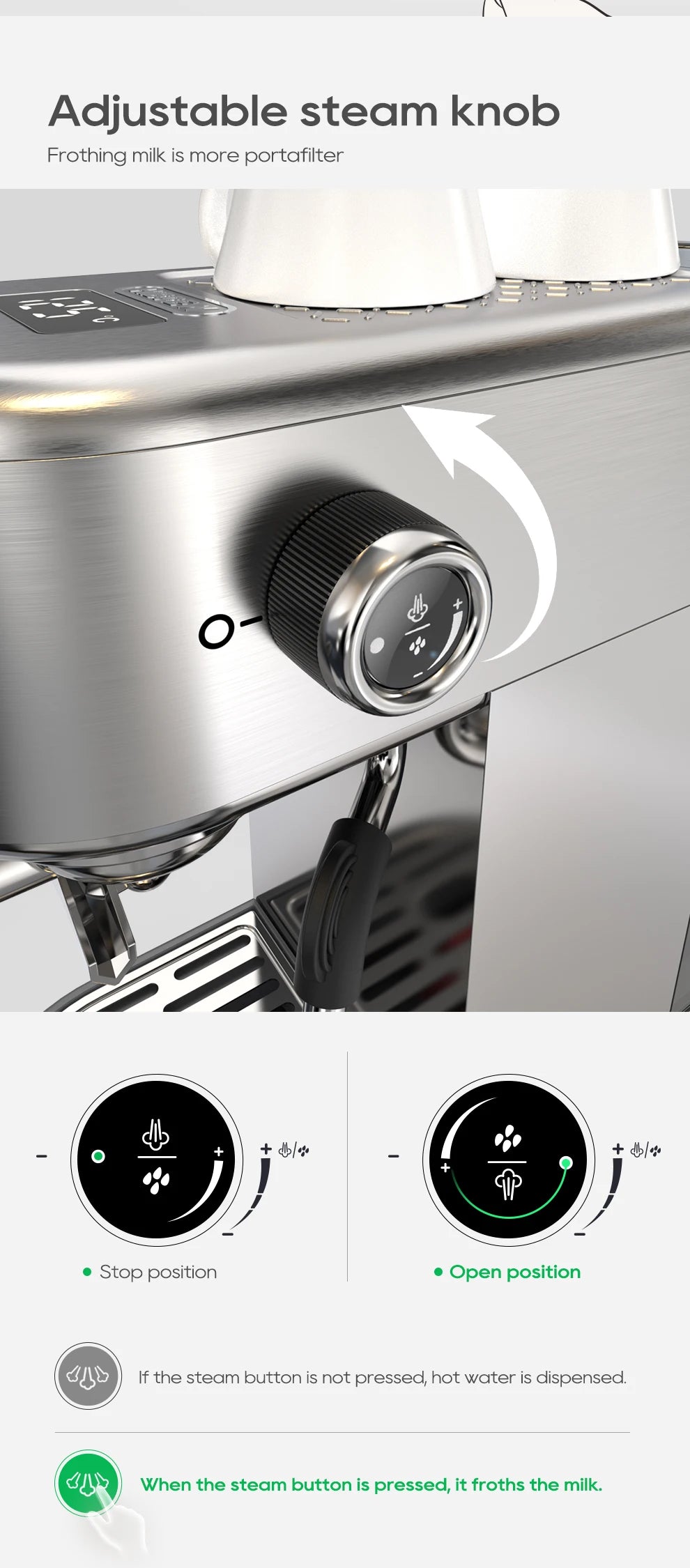20-Bar Semi-Automatic Espresso Machine with Adjustable Temperature – Slim Coffee Maker - stirhaus