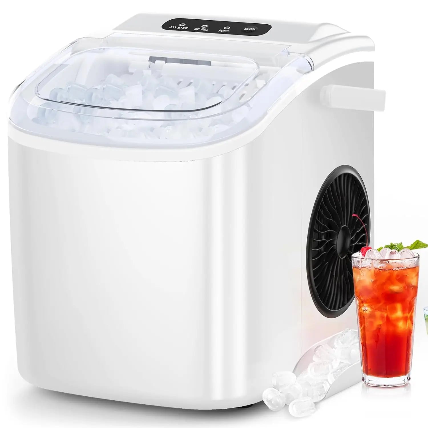 Portable Countertop Ice Maker – 26 lbs/Day Bullet Ice Machine with Self-Cleaning - stirhaus