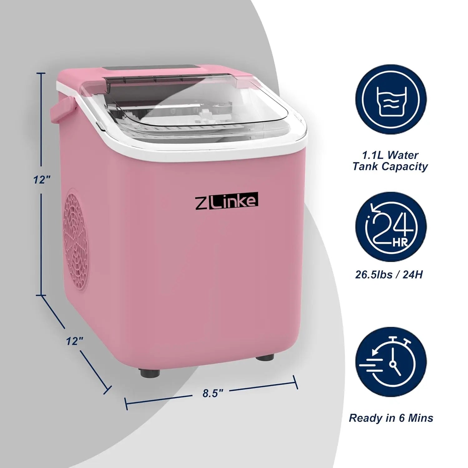 Countertop Ice Maker – 26 lb/Day Portable Machine with Self-Cleaning & Basket - stirhaus