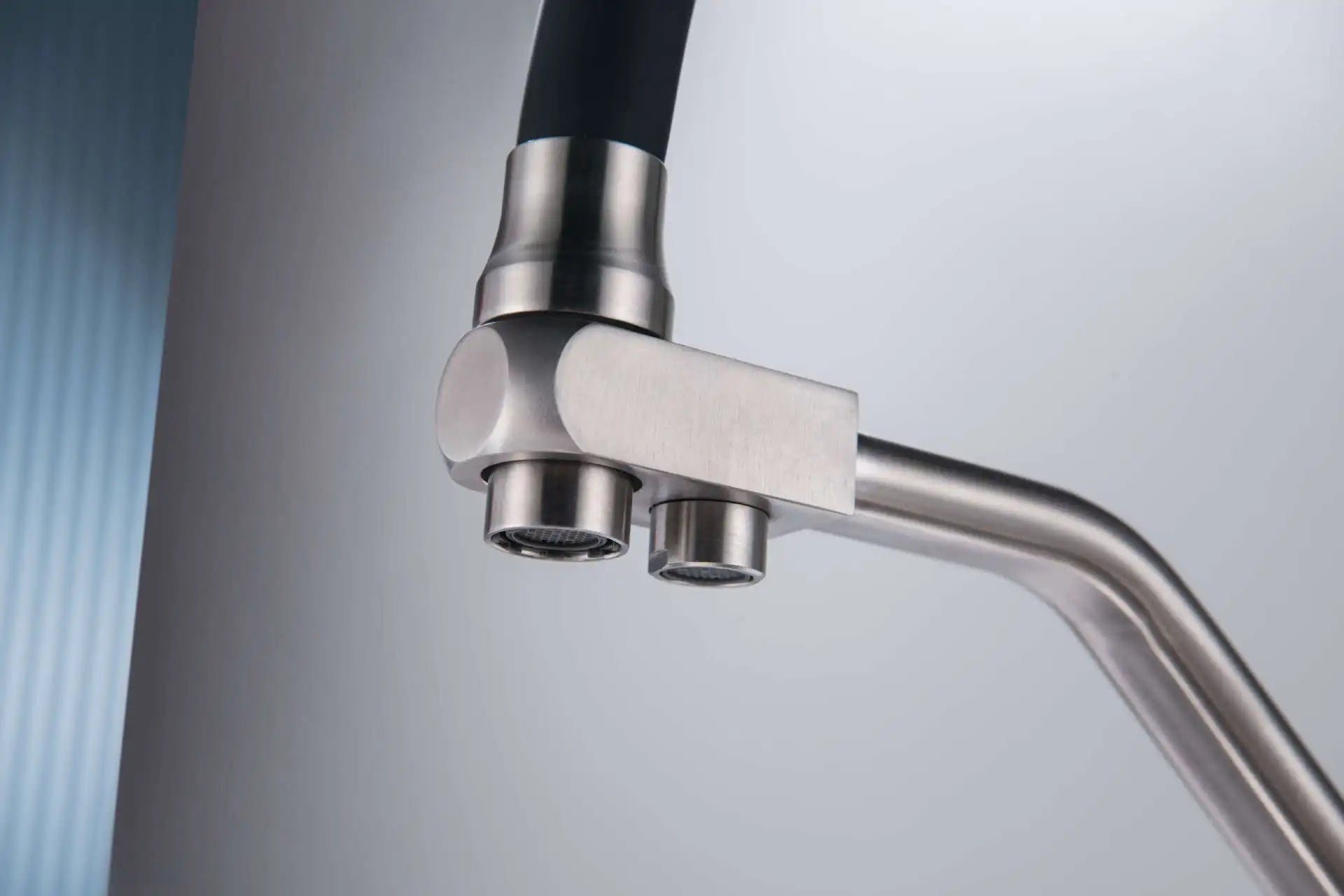 Stainless Steel Kitchen Faucet with Filtered Water, Dual Handle Hot & Cold Mixer - stirhaus