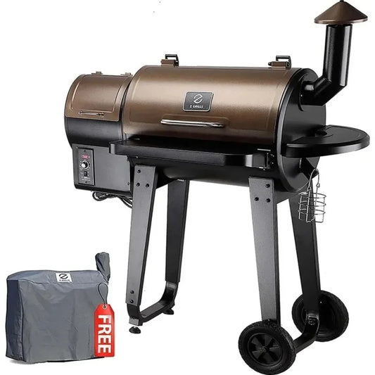 Wood Pellet Grill Smoker with PID Controller – 700 sq. in. BBQ Grill with Meat Probes & Rain Cover - stirhaus