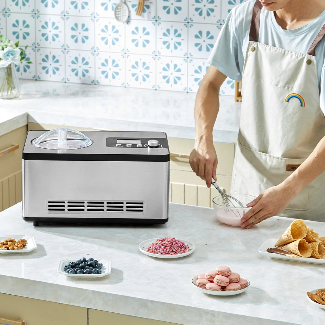 2-Quart Automatic Ice Cream Maker with Built-In Compressor – Frozen Yogurt & Sorbet Machine - stirhaus