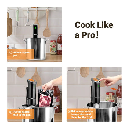 Wi-Fi Sous Vide Precision Cooker – 1000W Immersion Circulator with Digital Timer - stirhaus