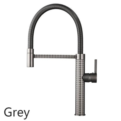 Matte Kitchen Faucet – Brass Single Handle Pull-Down Spring Sink Tap - stirhaus